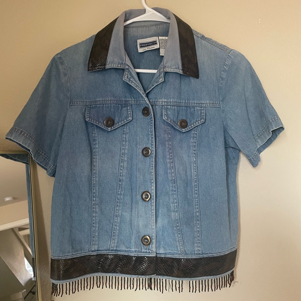 Vintage Prophecy by Sag Harbor Denim Short Western Button Up Size M/10